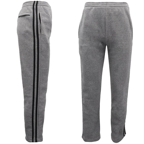 Darrahopens Men's Fashion > Sweats & Trackpants Men's Fleece Casual Sports Track Pants w Zip Pocket Striped Sweat Trousers S-6XL, Grey, 4XL