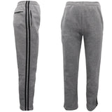 Darrahopens Men's Fashion > Sweats & Trackpants Men's Fleece Casual Sports Track Pants w Zip Pocket Striped Sweat Trousers S-6XL, Grey, S