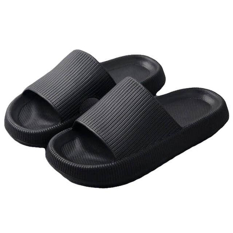 Darrahopens Men's Fashion > Thongs & Sandals Pillow Slides Sandals Non-Slip Ultra Soft Slippers Cloud Shower EVA Home Shoes, Black, 44/45