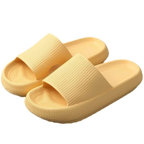 Darrahopens Men's Fashion > Thongs & Sandals Pillow Slides Sandals Non-Slip Ultra Soft Slippers Cloud Shower EVA Home Shoes, Yellow, 40/41