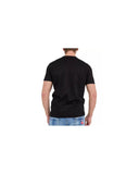 Darrahopens Men's Fashion > Tops & T-shirts Black Cotton T-Shirt with Contrasting Logo Stamps