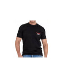 Darrahopens Men's Fashion > Tops & T-shirts Black Cotton T-Shirt with Contrasting Logo Stamps