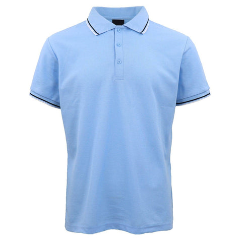 Darrahopens Men's Fashion > Tops & T-shirts Men's Unisex Polo Shirts Basic Plain Breathable Tops Cotton Cascual Sport Shorts, Blue, 2XL