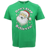 Darrahopens Men's Fashion > Tops & T-shirts New Funny Adult Xmas Christmas T Shirt Tee Mens Womens 100% Cotton Jolly Ugly, Don't Stop Believin' (Green), M