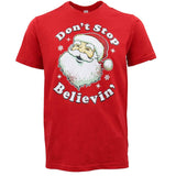 Darrahopens Men's Fashion > Tops & T-shirts New Funny Adult Xmas Christmas T Shirt Tee Mens Womens 100% Cotton Jolly Ugly, Don't Stop Believin' (Red), XS