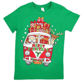 Darrahopens Men's Fashion > Tops & T-shirts New Funny Adult Xmas Christmas T Shirt Tee Mens Womens 100% Cotton Jolly Ugly, Santa Drive Kombi (Green), XL