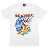 Darrahopens Men's Fashion > Tops & T-shirts New Funny Adult Xmas Christmas T Shirt Tee Mens Womens 100% Cotton Jolly Ugly, Santa Surf (White), XL