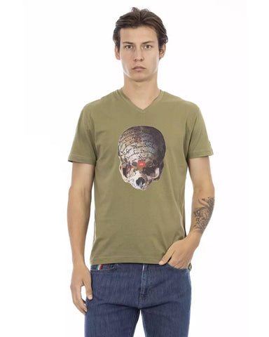 Darrahopens Men's Fashion > Tops & T-shirts Short Sleeve T-shirt with V-neck and Front Print S Men