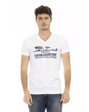 Darrahopens Men's Fashion > Tops & T-shirts Short Sleeve V-Neck T-shirt with Front Print L Men