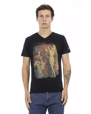 Darrahopens Men's Fashion > Tops & T-shirts Short Sleeve V-Neck T-Shirt with Front Print L Men