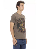 Darrahopens Men's Fashion > Tops & T-shirts Short Sleeve V-Neck T-Shirt with Front Print S Men