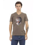 Darrahopens Men's Fashion > Tops & T-shirts Short Sleeve V-neck T-shirt with Front Print S Men