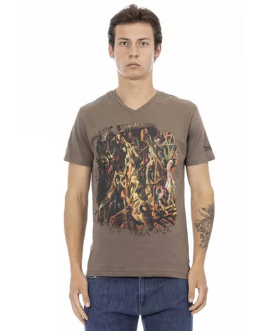 Darrahopens Men's Fashion > Tops & T-shirts Short Sleeve V-Neck T-Shirt with Front Print XL Men