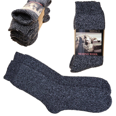 Darrahopens Men's Fashion > Underwear & Socks 6 Pairs Merino Wool Thick Double Cushion Heavy Duty Socks Tradie Warm Thermal, 6-11
