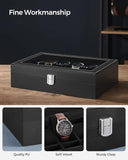 Darrahopens Men's Fashion > Watches SONGMICS 12-Slot Watch Box with Large Glass Lid and Removable Watch Pillows Black Lining