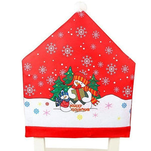 Darrahopens Occasions > Christmas 10x Christmas Chair Covers Dinner Table Santa Hat Snowman Home Décor Ornaments, Snowman (10 Chair Covers)