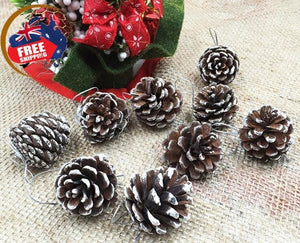 Darrahopens Occasions > Christmas 18 Christmas Natural Pine Cones Xmas Tree Hanging Home Decoration Ornament Gifts, 18x Natural Pinecones