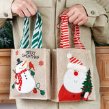 Darrahopens Occasions > Christmas 2Pcs Set Christmas Gift Bags Sackcloth Festive Cartoon hand gift bags