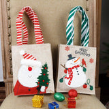Darrahopens Occasions > Christmas 2Pcs Set Christmas Gift Bags Sackcloth Festive Cartoon hand gift bags