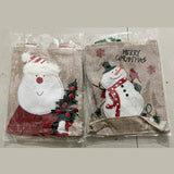 Darrahopens Occasions > Christmas 2Pcs Set Christmas Gift Bags Sackcloth Festive Cartoon hand gift bags