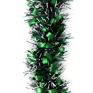 Darrahopens Occasions > Christmas 5x 2.5m Christmas Tinsel Xmas Garland Sparkly Snowflake Party Natural Home Décor, Bows (Black Green)