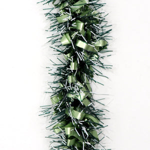 Darrahopens Occasions > Christmas 5x 2.5m Christmas Tinsel Xmas Garland Sparkly Snowflake Party Natural Home Décor, Bows (Black Light Green)