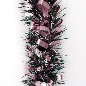 Darrahopens Occasions > Christmas 5x 2.5m Christmas Tinsel Xmas Garland Sparkly Snowflake Party Natural Home Décor, Bows (Black Pink)
