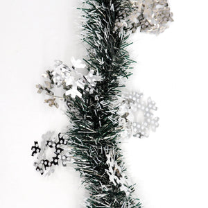 Darrahopens Occasions > Christmas 5x 2.5m Christmas Tinsel Xmas Garland Sparkly Snowflake Party Natural Home Décor, Snow in Black