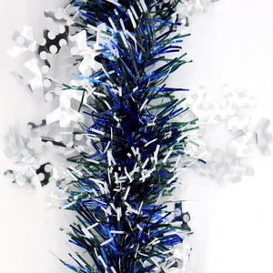 Darrahopens Occasions > Christmas 5x 2.5m Christmas Tinsel Xmas Garland Sparkly Snowflake Party Natural Home Décor, Snow in Blue