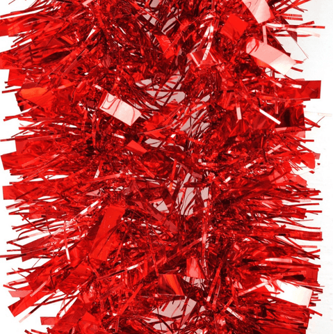 Darrahopens Occasions > Christmas 5x 2.5m Christmas Tinsel Xmas Garland Sparkly Snowflake Party Natural Home Décor, Thick Red