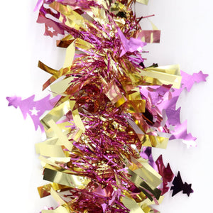 Darrahopens Occasions > Christmas 5x 2.5m Christmas Tinsel Xmas Garland Sparkly Snowflake Party Natural Home Décor, Trees (Pink)
