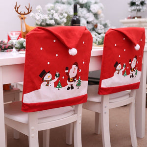 Darrahopens Occasions > Christmas 6-10x Christmas Santa Hat Chair Covers Table Cloth Dinner Home Décor Ornaments, 10PCS Chair Covers