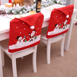Darrahopens Occasions > Christmas 6-10x Christmas Santa Hat Chair Covers Table Cloth Dinner Home Décor Ornaments, 10PCS Chair Covers