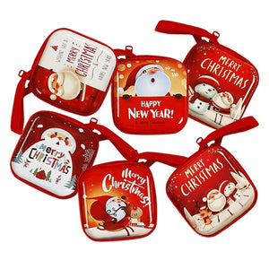 Darrahopens Occasions > Christmas 6 Pcs Set Small Gift Cute Cartoon Bags Packaging Box Christmas Coin Purse