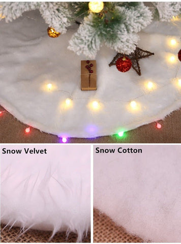 Darrahopens Occasions > Christmas 60/78/90/122cm Christmas Snow Plush Tree Skirt Xmas Base Floor Mat Cover Decor, 122cm (48")