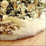 Darrahopens Occasions > Christmas 60/78/90/122cm Christmas Snow Plush Tree Skirt Xmas Base Floor Mat Cover Decor, 122cm (48")