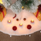 Darrahopens Occasions > Christmas 60/78/90/122cm Christmas Snow Plush Tree Skirt Xmas Base Floor Mat Cover Decor, 150cm (59")