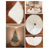 Darrahopens Occasions > Christmas 60/78/90/122cm Christmas Snow Plush Tree Skirt Xmas Base Floor Mat Cover Decor, 90cm (35.4")