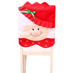 Darrahopens Occasions > Christmas 6x Christmas Cute Lady Santa Hat Chair Covers Dinner Home Décor Ornaments Gift, Mrs Santa