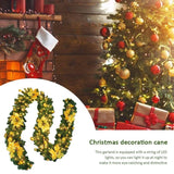 Darrahopens Occasions > Christmas 9FT Yellow Christmas Garland with LED Light Xmas Artificial Wreath Stairs Rattan Decor