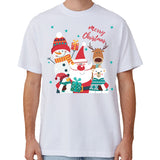 Darrahopens Occasions > Christmas > Christmas Clothing 100% Cotton Christmas T-shirt Adult Unisex Tee Tops Funny Santa Party Custume, Santa Gathering (White), S