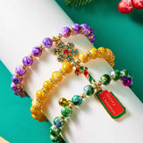 Darrahopens Occasions > Christmas > Christmas Clothing (12-Pack) Festive Christmas Beaded Charm Bracelet Set- Santa, Snowman & Reindeer Jewelry In Australia - Darrahopens