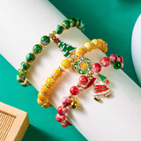 Darrahopens Occasions > Christmas > Christmas Clothing (12-Pack) Festive Christmas Beaded Charm Bracelet Set- Santa, Snowman & Reindeer Jewelry In Australia - Darrahopens
