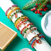 Darrahopens Occasions > Christmas > Christmas Clothing (12-Pack) Festive Christmas Beaded Charm Bracelet Set- Santa, Snowman & Reindeer Jewelry In Australia - Darrahopens