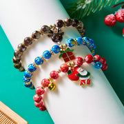 Darrahopens Occasions > Christmas > Christmas Clothing (12-Pack) Festive Christmas Beaded Charm Bracelet Set- Santa, Snowman & Reindeer Jewelry In Australia - Darrahopens