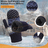 Darrahopens Occasions > Christmas > Christmas Clothing Gloves - Pack of 3 pairs - winter gloves - men's gloves - women's gloves - Knitted imitations - Suitable for cold winter weather (style C)