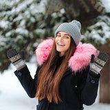 Darrahopens Occasions > Christmas > Christmas Clothing Gloves - Pack of 3 pairs - winter gloves - men's gloves - women's gloves - Knitted imitations - Suitable for cold winter weather (style C)
