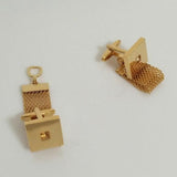 Darrahopens Occasions > Christmas > Christmas Clothing Mens Cufflinks with Chain - Shiny Gold Tone Shirt Accessories - Party Gifts for Young Men, for Wedding Party Anniversary