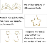 Darrahopens Occasions > Christmas > Christmas Decorations 100 Christmas tree baubles hooks for decoration - Gold star