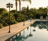 Darrahopens Occasions > Christmas > Christmas Decorations 185.42cm 3-Head Solar Lamp Post Black Aluminum In Australia - Darrahopens